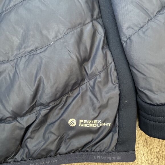 Mammut Down Jacket Womens Large Pertex Microlight Hybrid Midnight Blue Packable - Picture 3 of 7